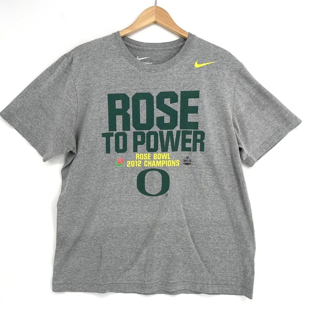 Nike OREGON DUCKS 2012 Rose Bowl Champions Shirt Locker Room T-Shirt Size XL